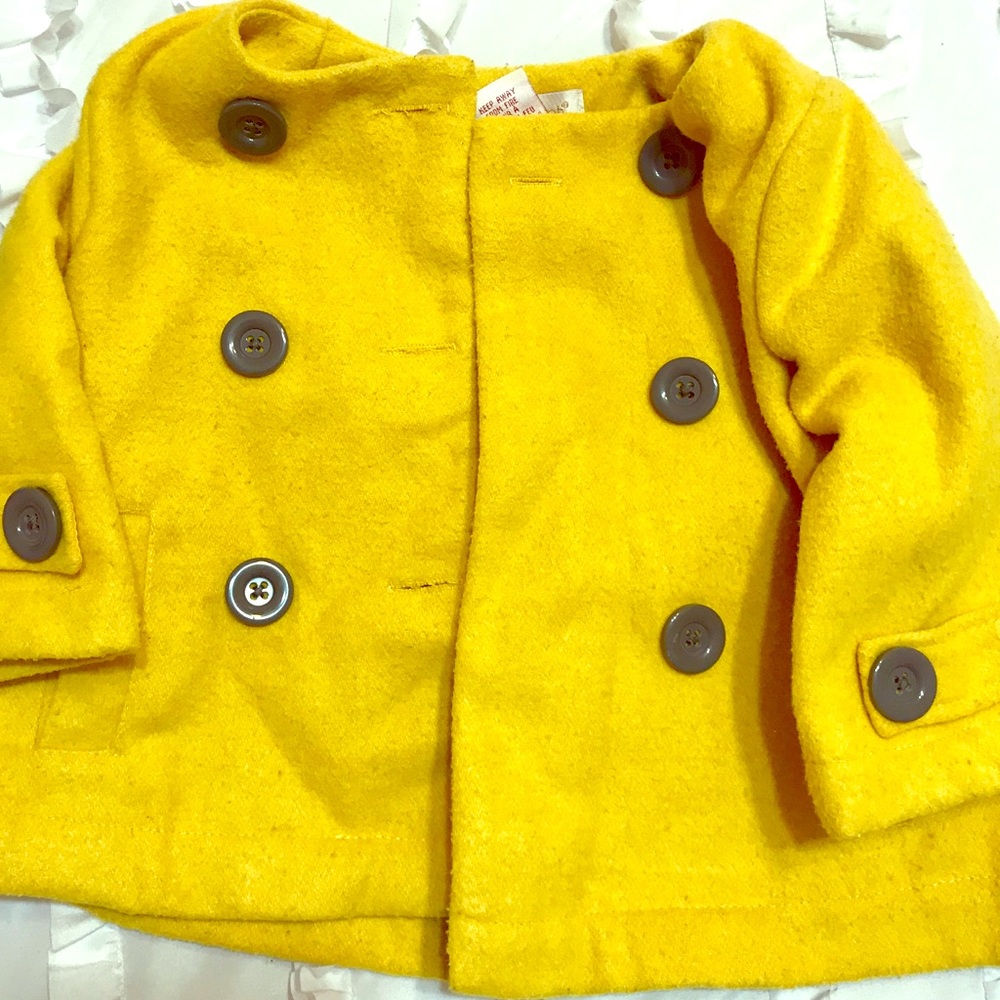 Yellow wool pea coat